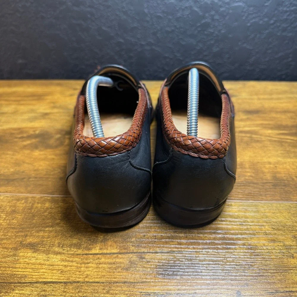 Allen Edmonds Maxfield 47712 Black Brown‎ Leather Tassel Loafers Mens 10 E